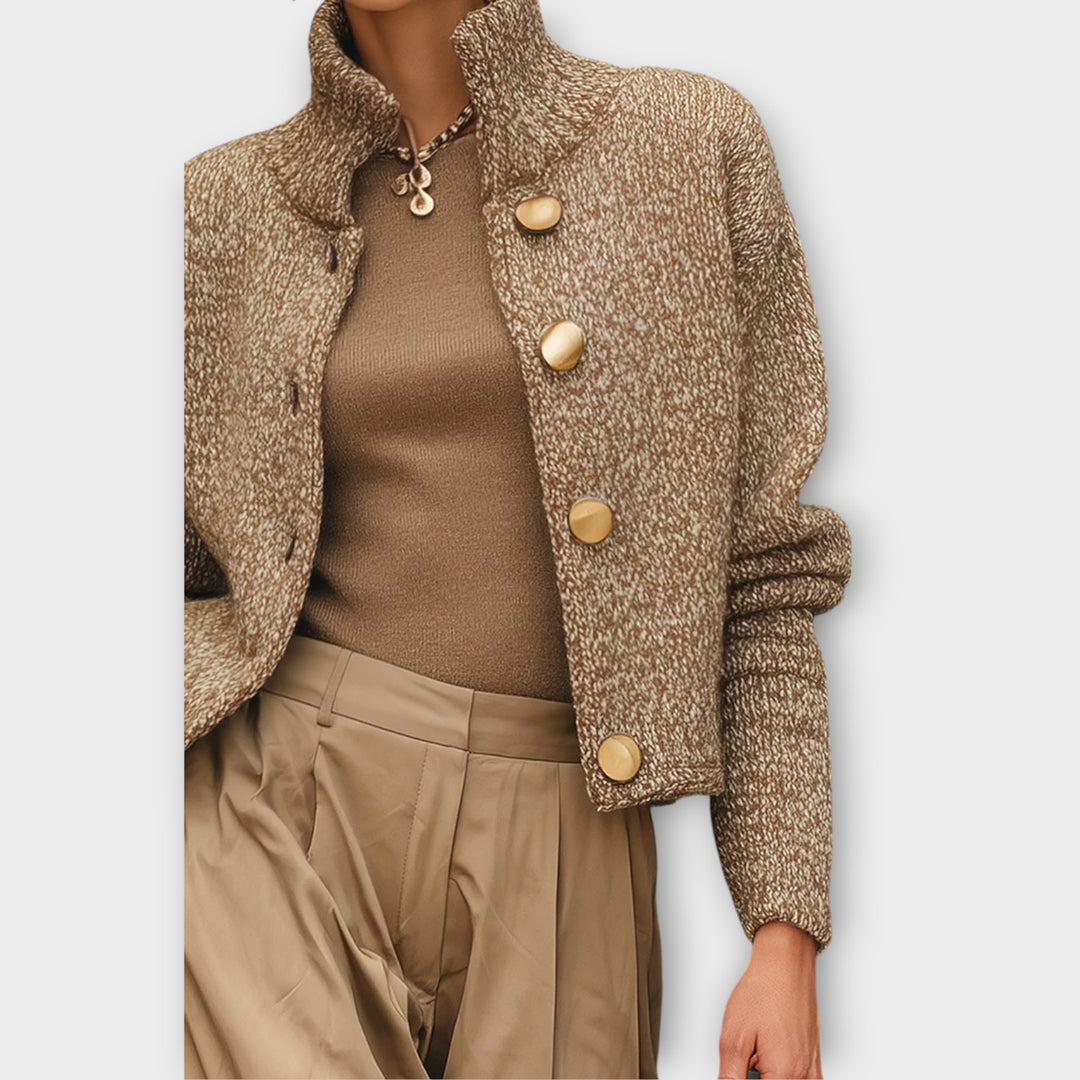 Luxe Button-Up Textured Knit Jacket