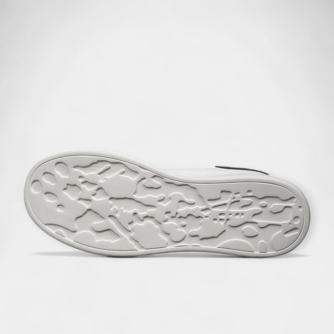 White Leather Sports Sneakers