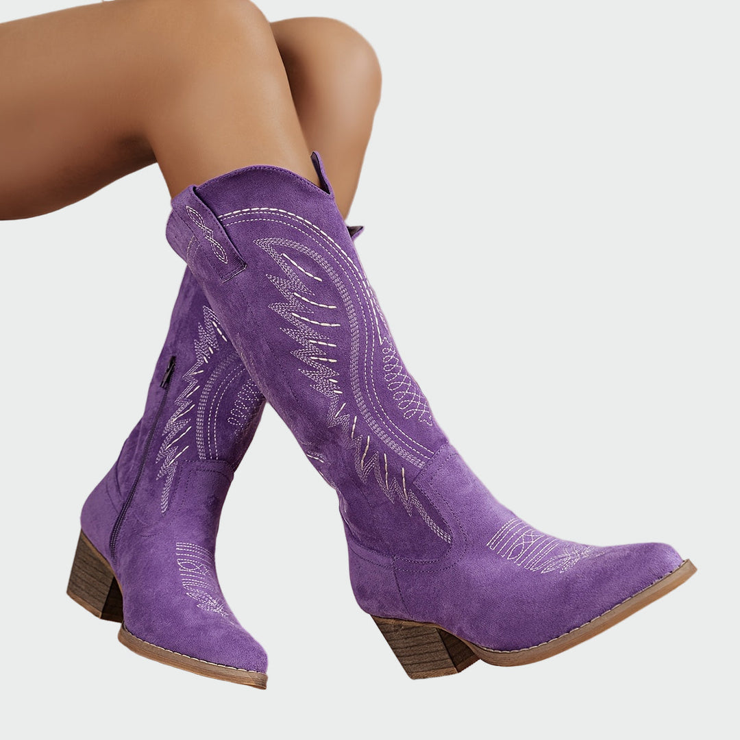 Stylish Embroidered Western Boots