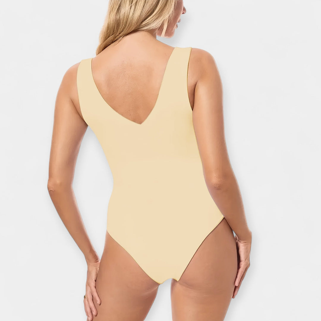 Sleeveless Bodysuit with V-Neck Cut