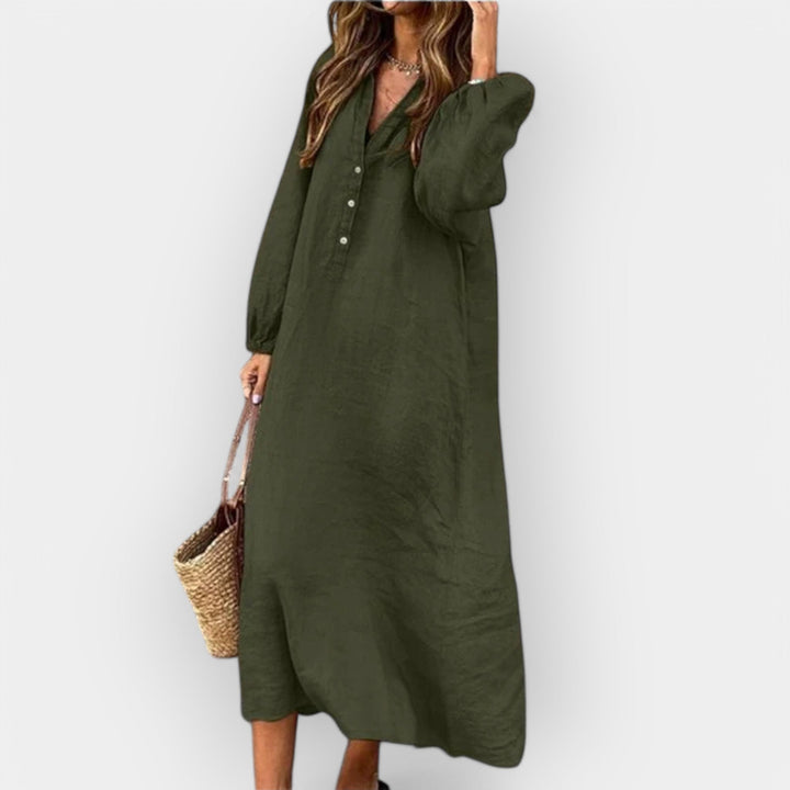 Elegant Linen Dress with Stylish Cut