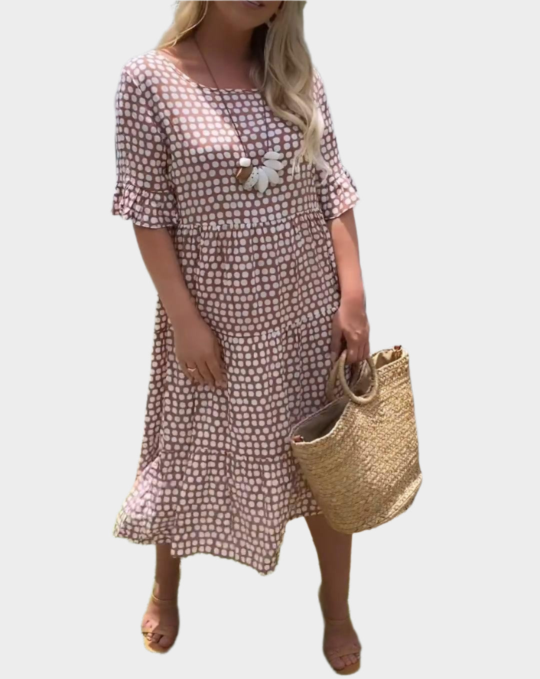 Midi Dress with Elegant Stripes