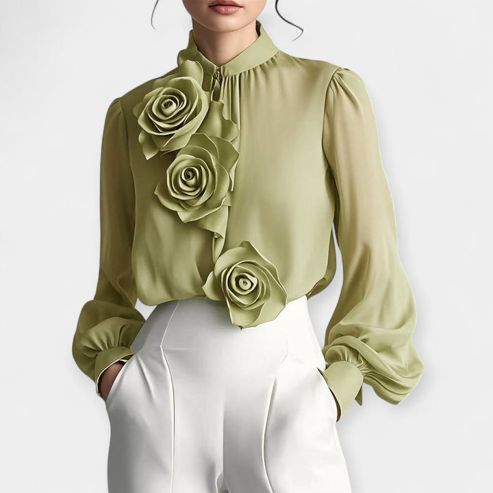 Blouse with 3D Roses
