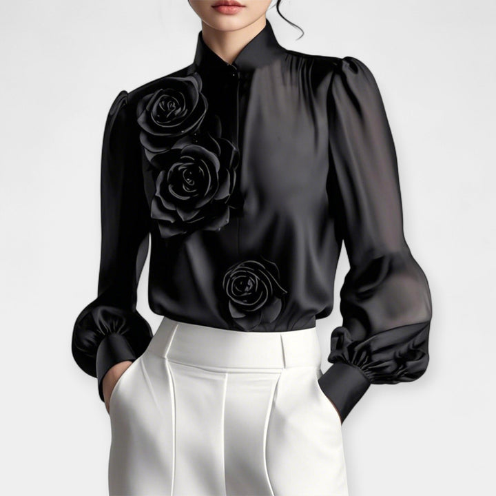 Blouse with 3D Roses