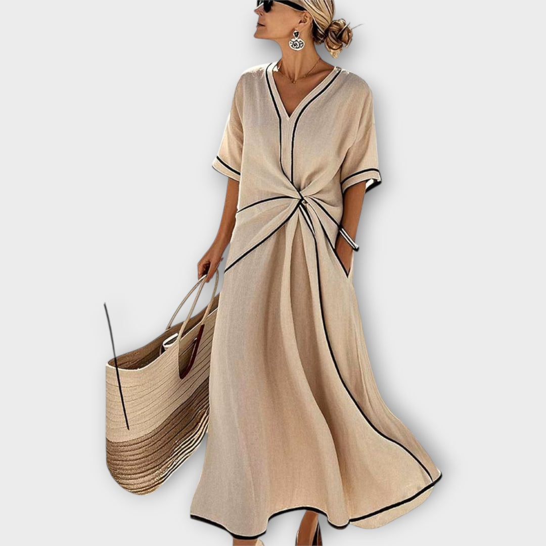 Santorini Breeze Knot Maxi Dress