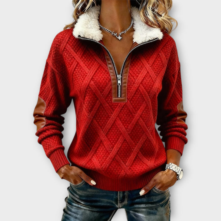 Cozy Half-Zip Sherpa Collar Sweater