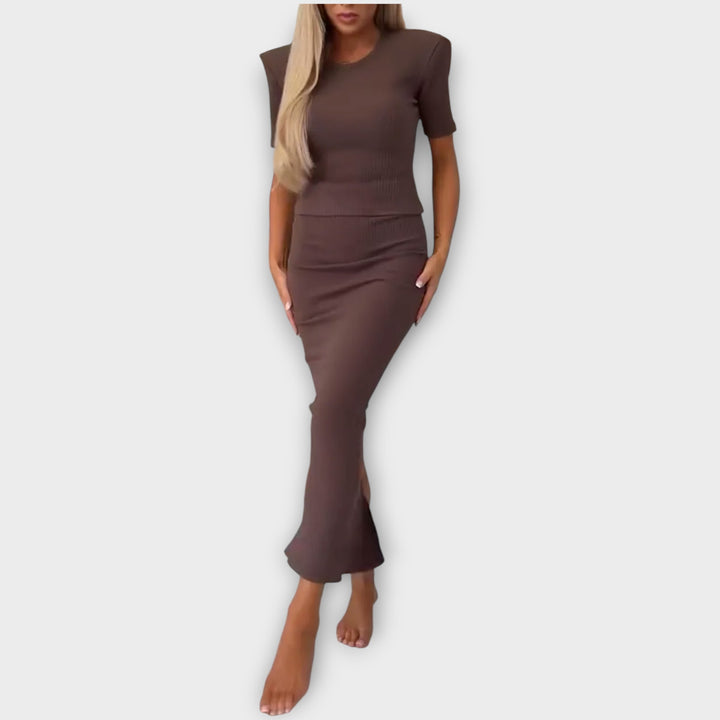 Sculpted Knit Two-Piece Midi Set
