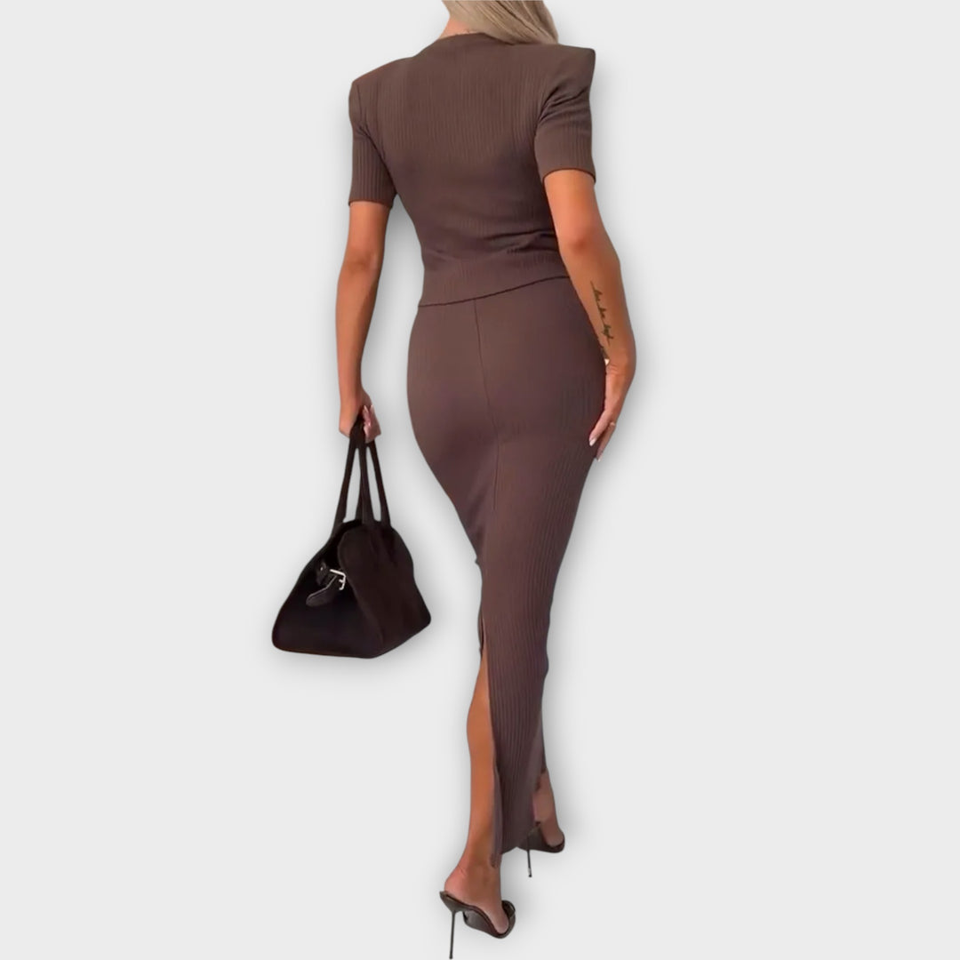 Sculpted Knit Two-Piece Midi Set
