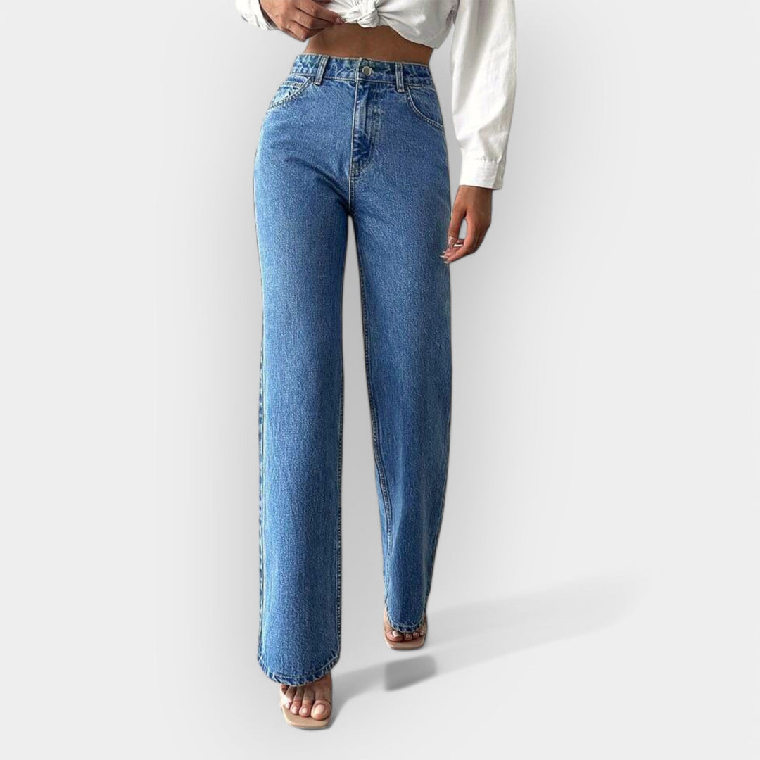 High-Waisted Jeans with Comfortable Wide Fit