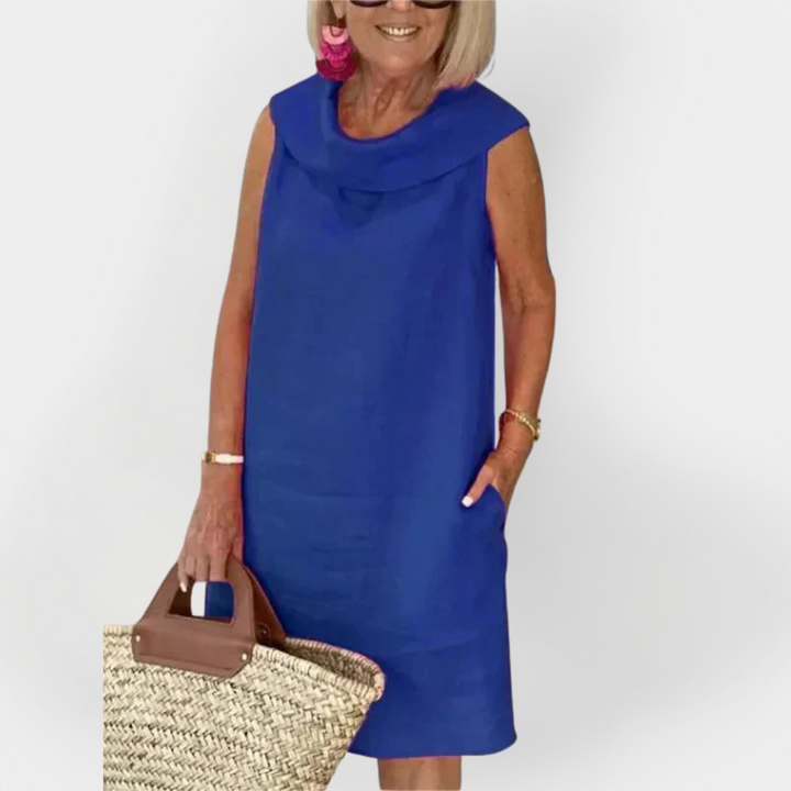 Dress with Wrap Collar