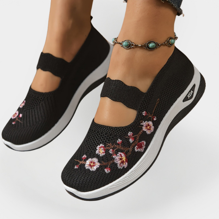 Orthopedic Shoes with Flower Embroidery