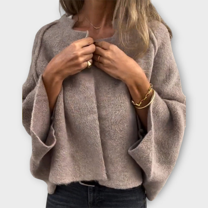 Neutral Draped Knit Top