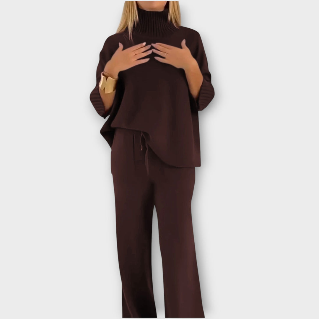 Cozy High-Neck Relaxed Knit Set