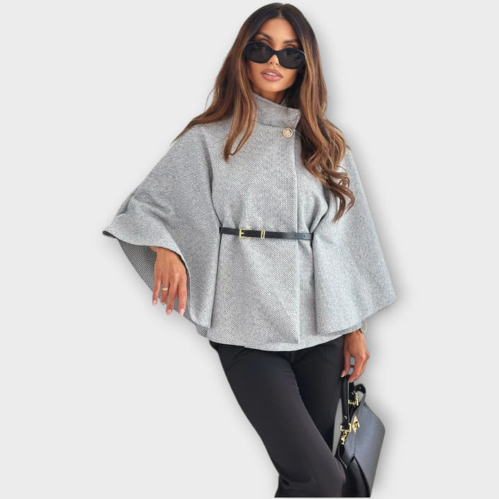Elegant Belted Cape Jacket