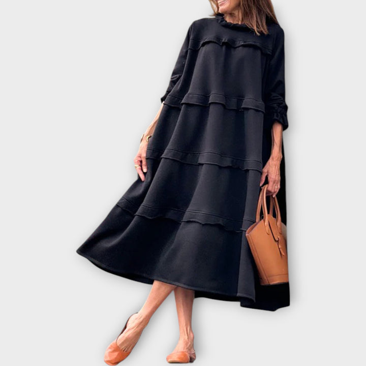 Chic Relaxed Fit Tiered Midi Dress