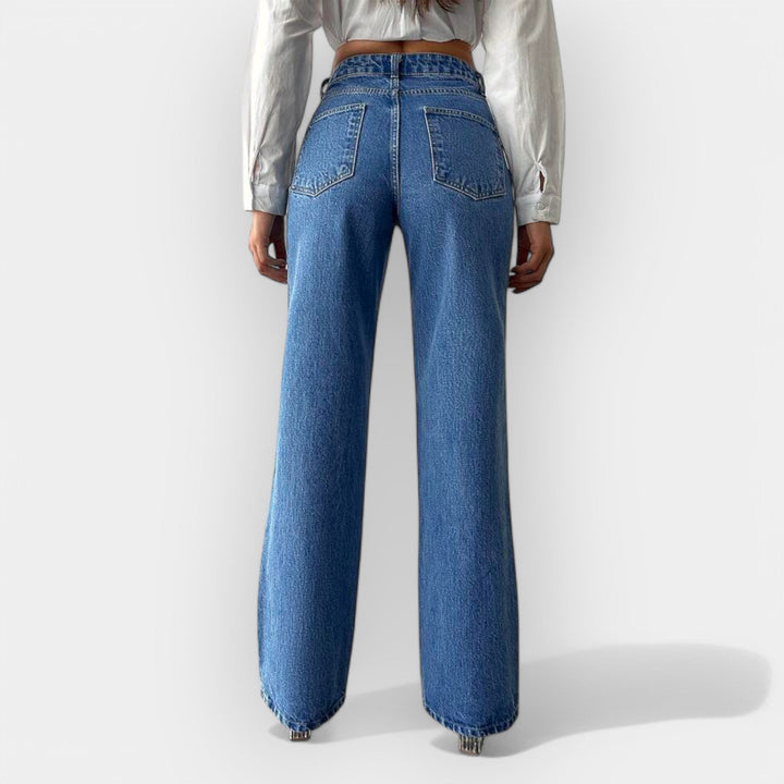 High-Waisted Jeans with Comfortable Wide Fit