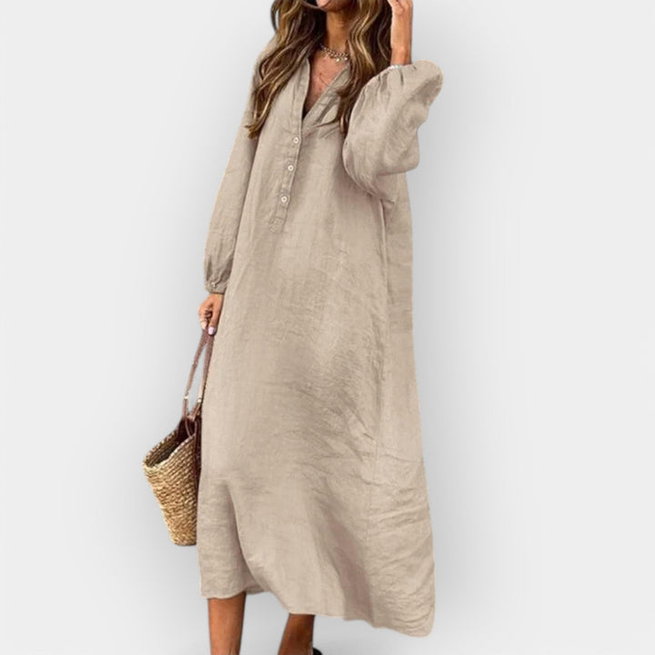 Elegant Linen Dress with Stylish Cut