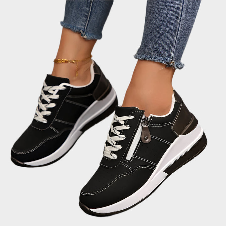 Orthopedic Shoe with Zipper and Thick Sole