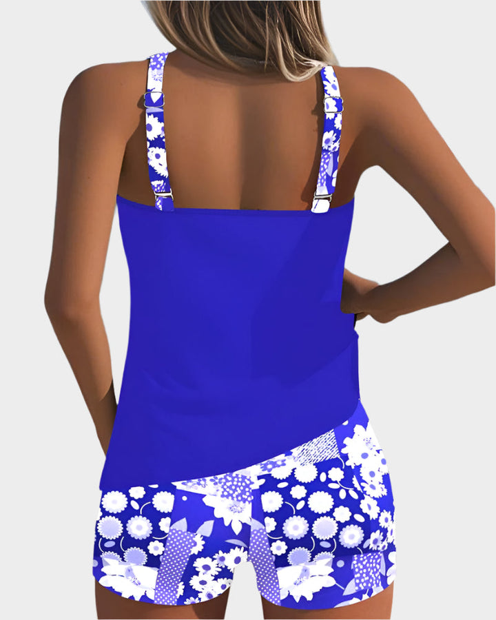 Comfortable Two-Piece Swimsuit with Floral Design