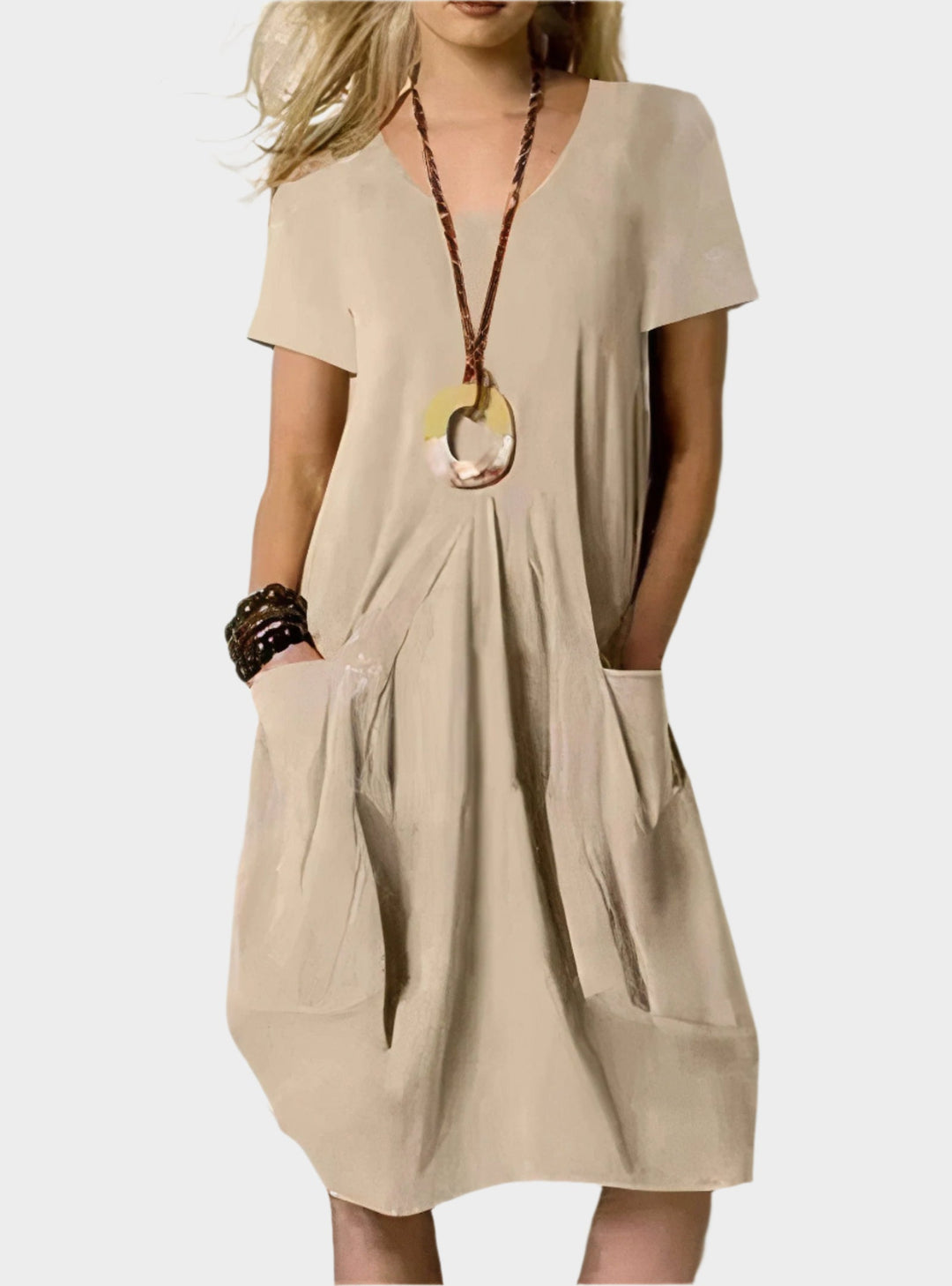 Airy Long Dress with Pockets