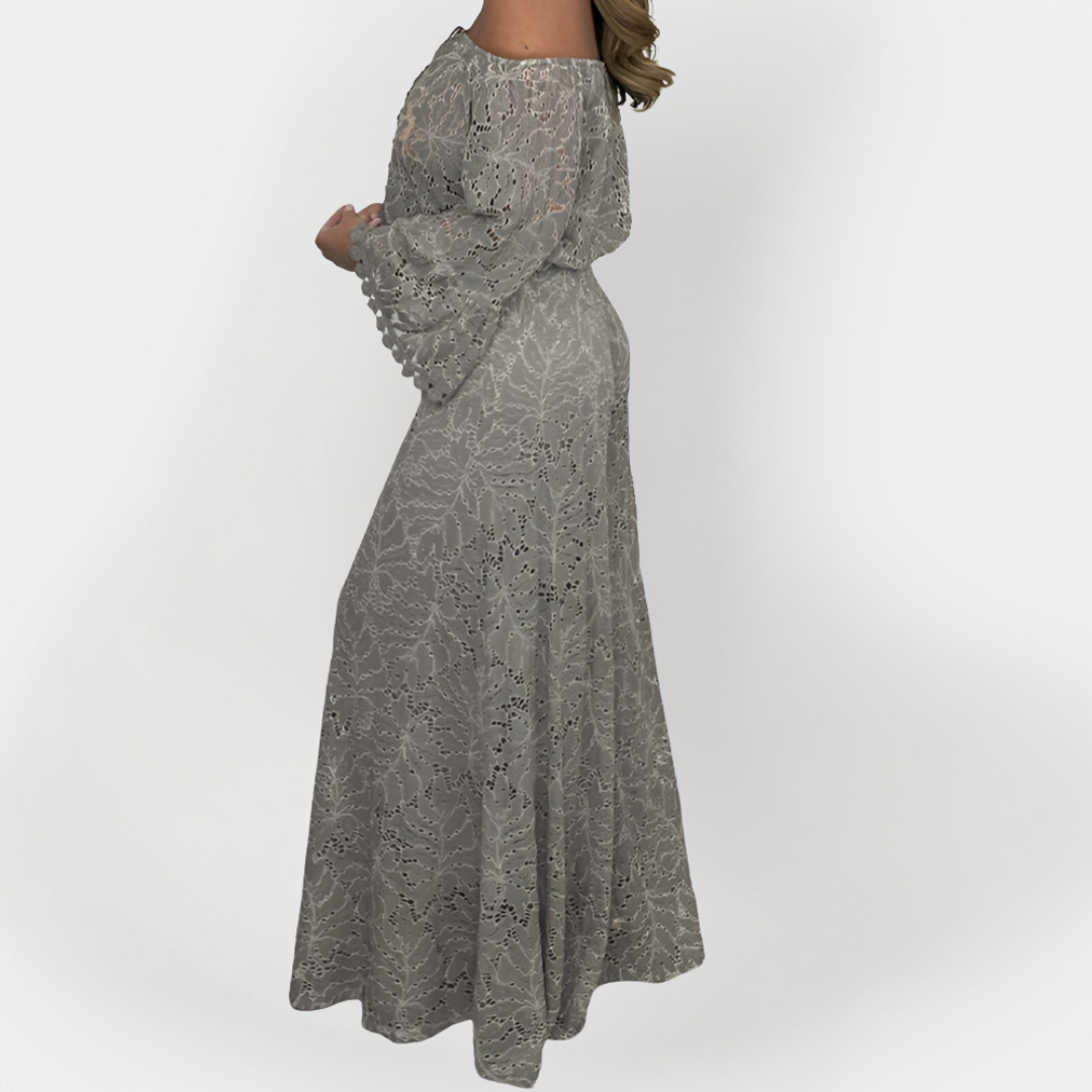 Full-Body Jumpsuit with Off-Shoulder Design and Lace