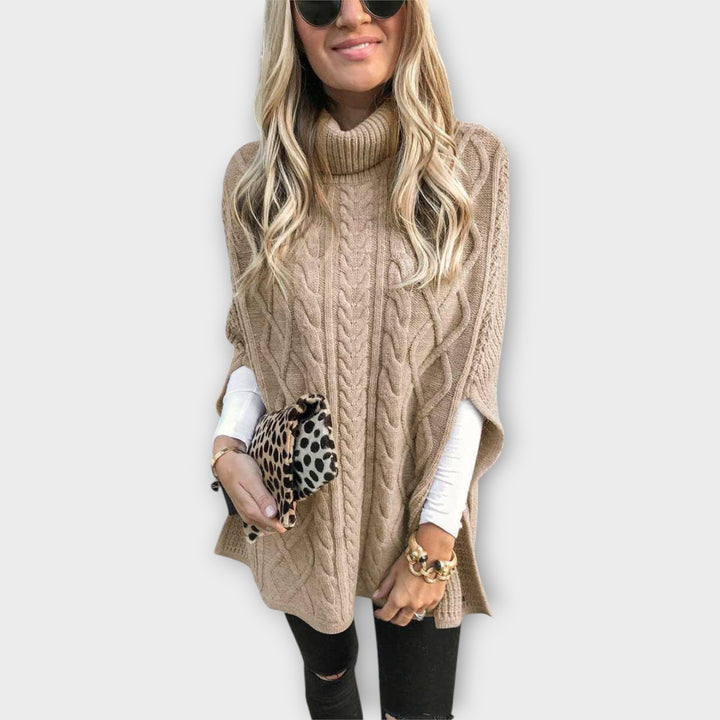 Elegant Knit Poncho with Timeless Comfort