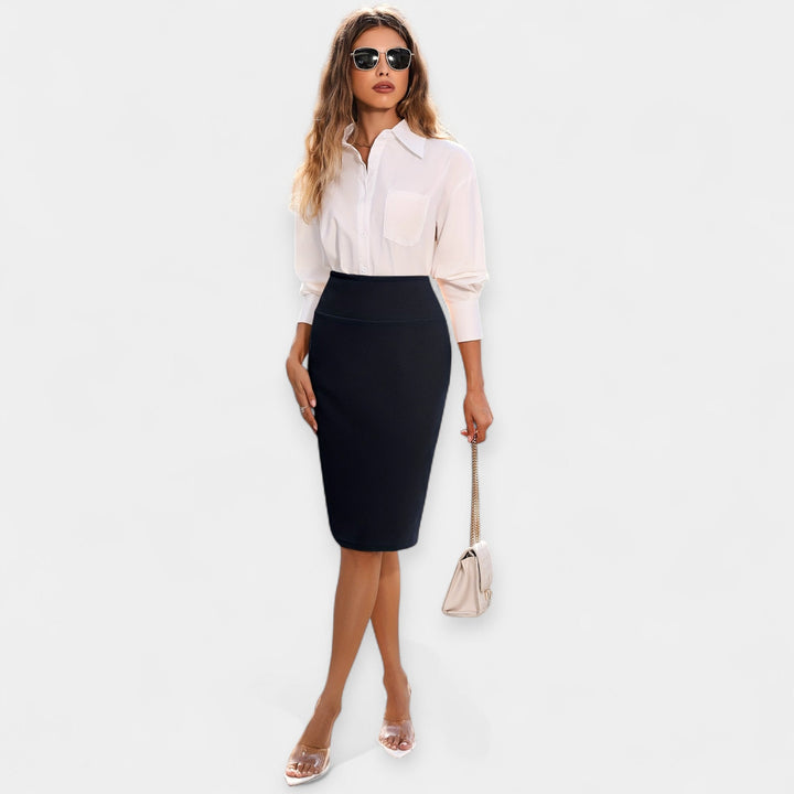 High-Waisted Midi Skirt