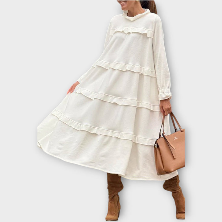 Chic Relaxed Fit Tiered Midi Dress
