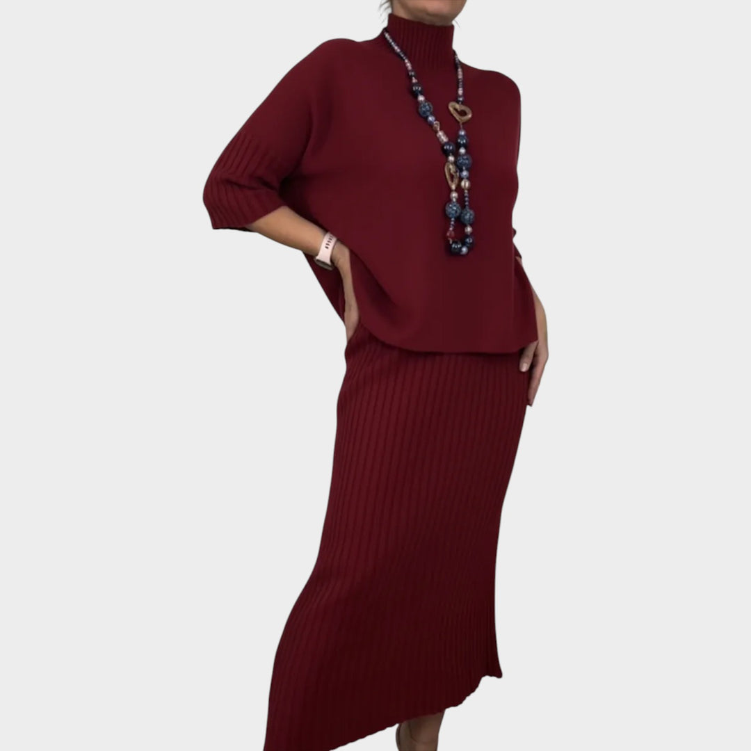 Soft Ribbed Knit Two-Piece Set