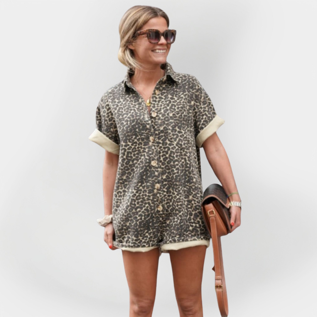 Full Jumpsuit with Leopard Print