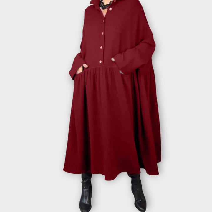 Classic Button-Down Midi Dress