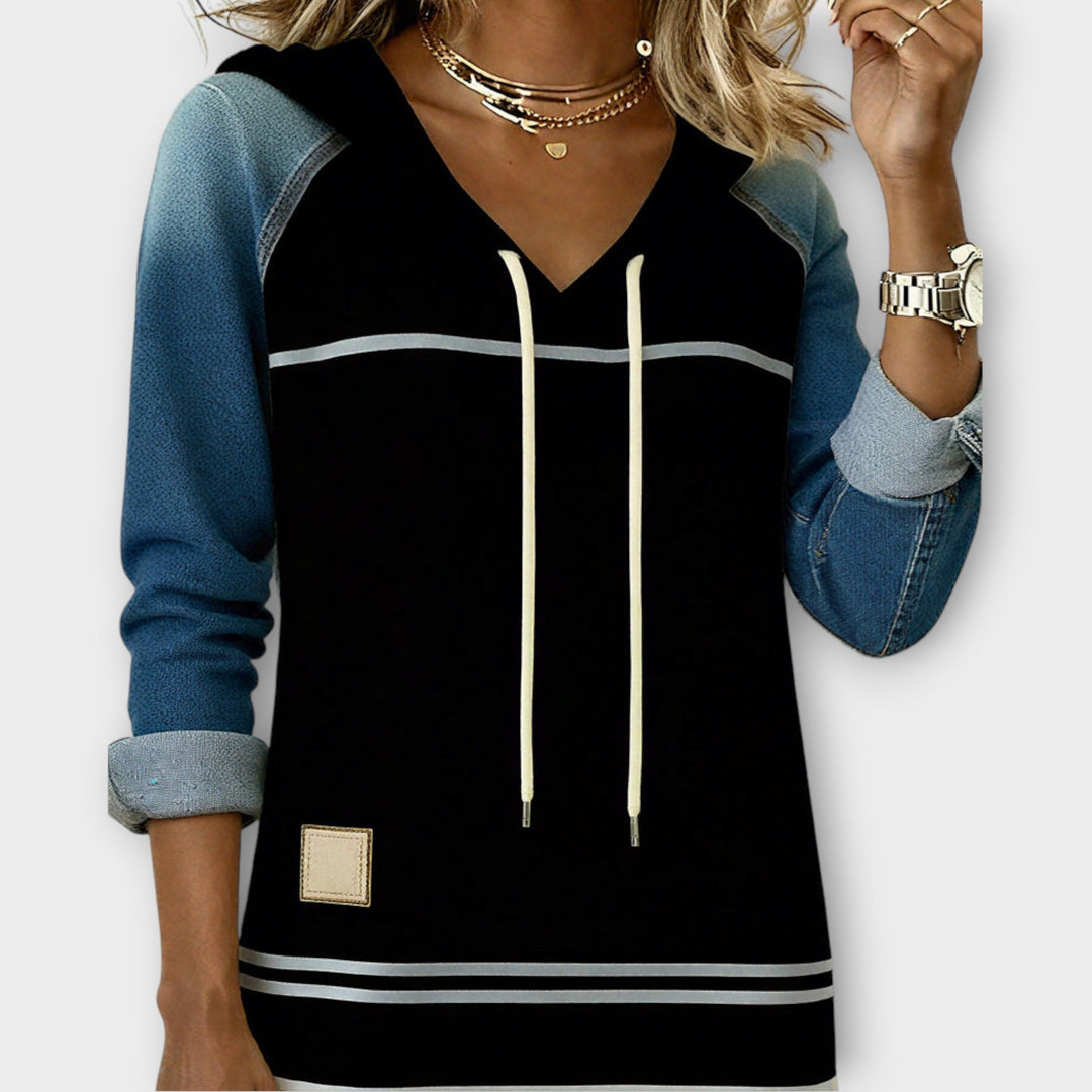 Striped Hooded Midi Dress