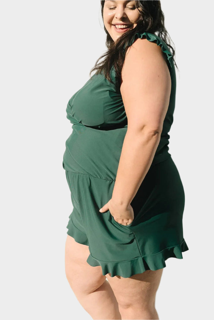 Swimsuit with Ruffles and Bust Support