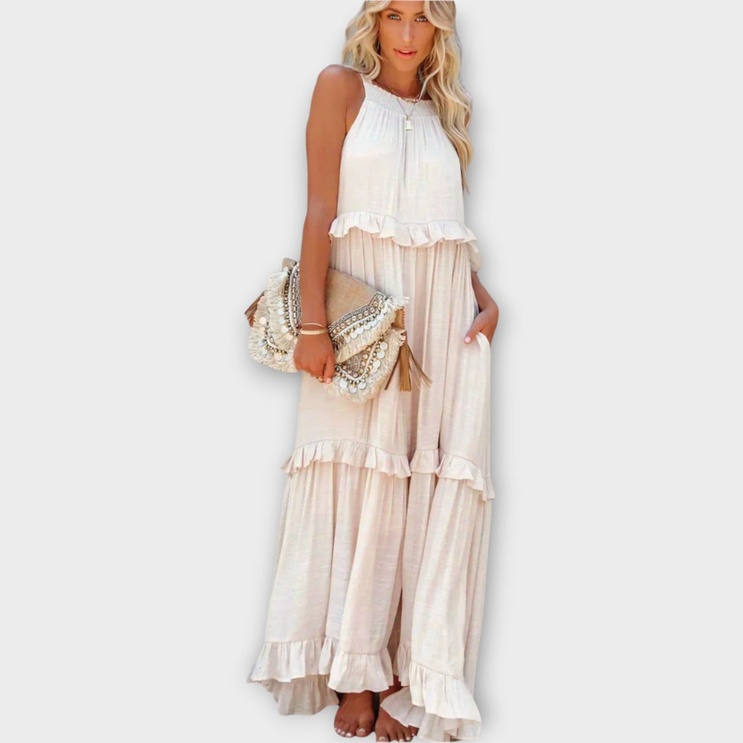 Dress with Thin Straps and Elegant Line