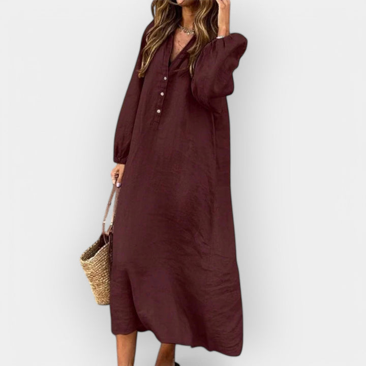 Elegant Linen Dress with Stylish Cut
