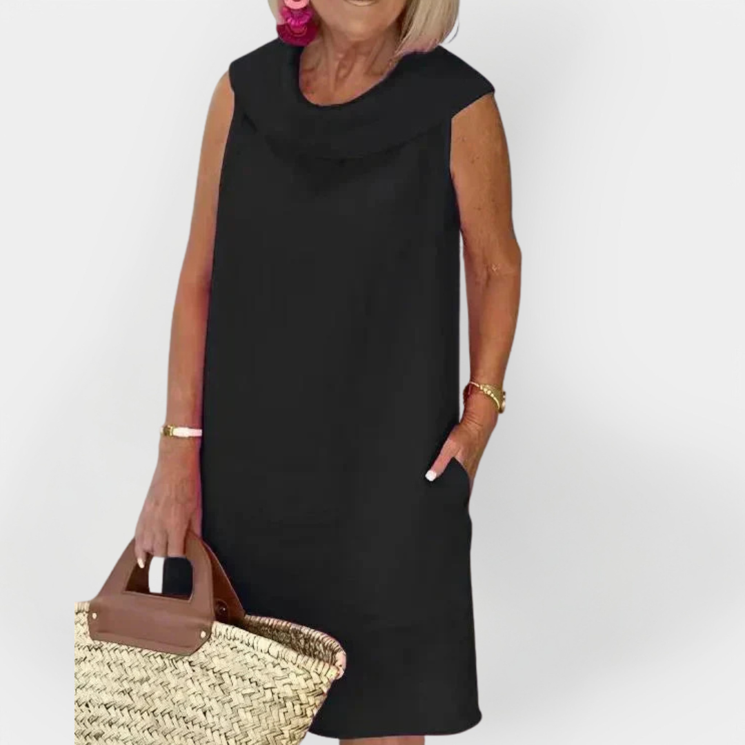 Dress with Wrap Collar