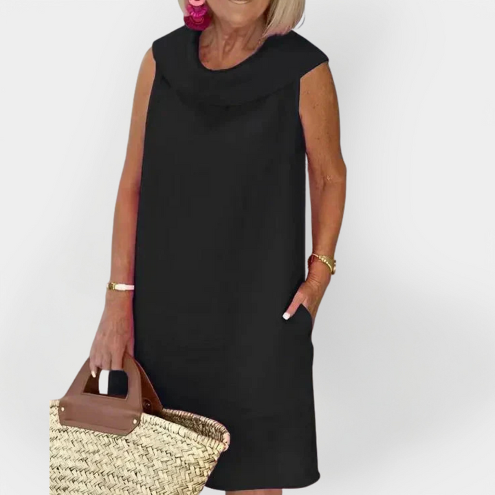 Dress with Wrap Collar