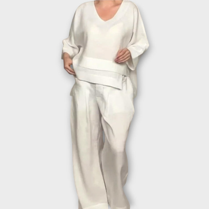 Relaxed Two-Piece Wide-Leg Lounge Set