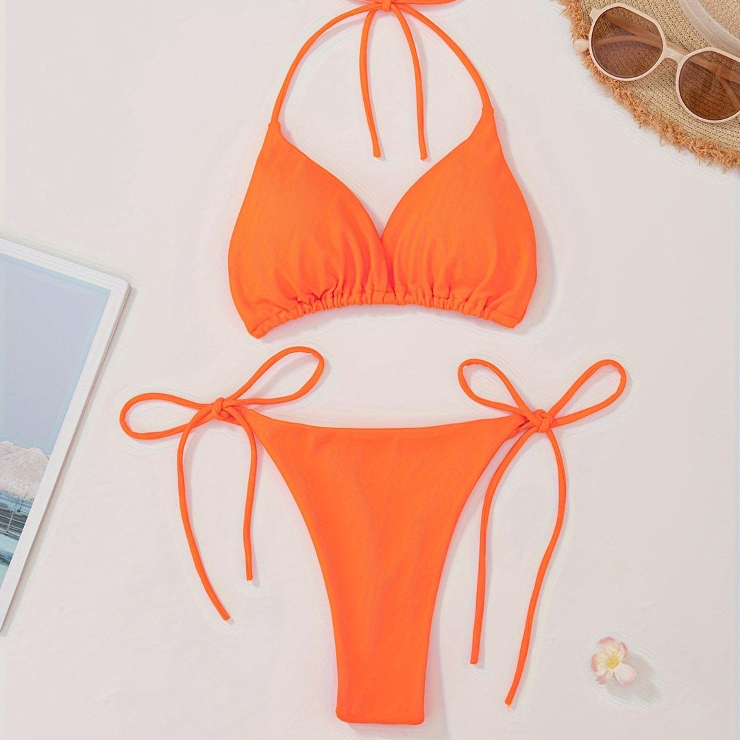 Halter Bikini with V Slip