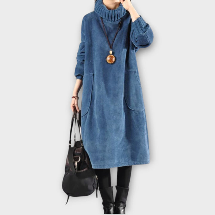 Oversized Corduroy Midi Dress