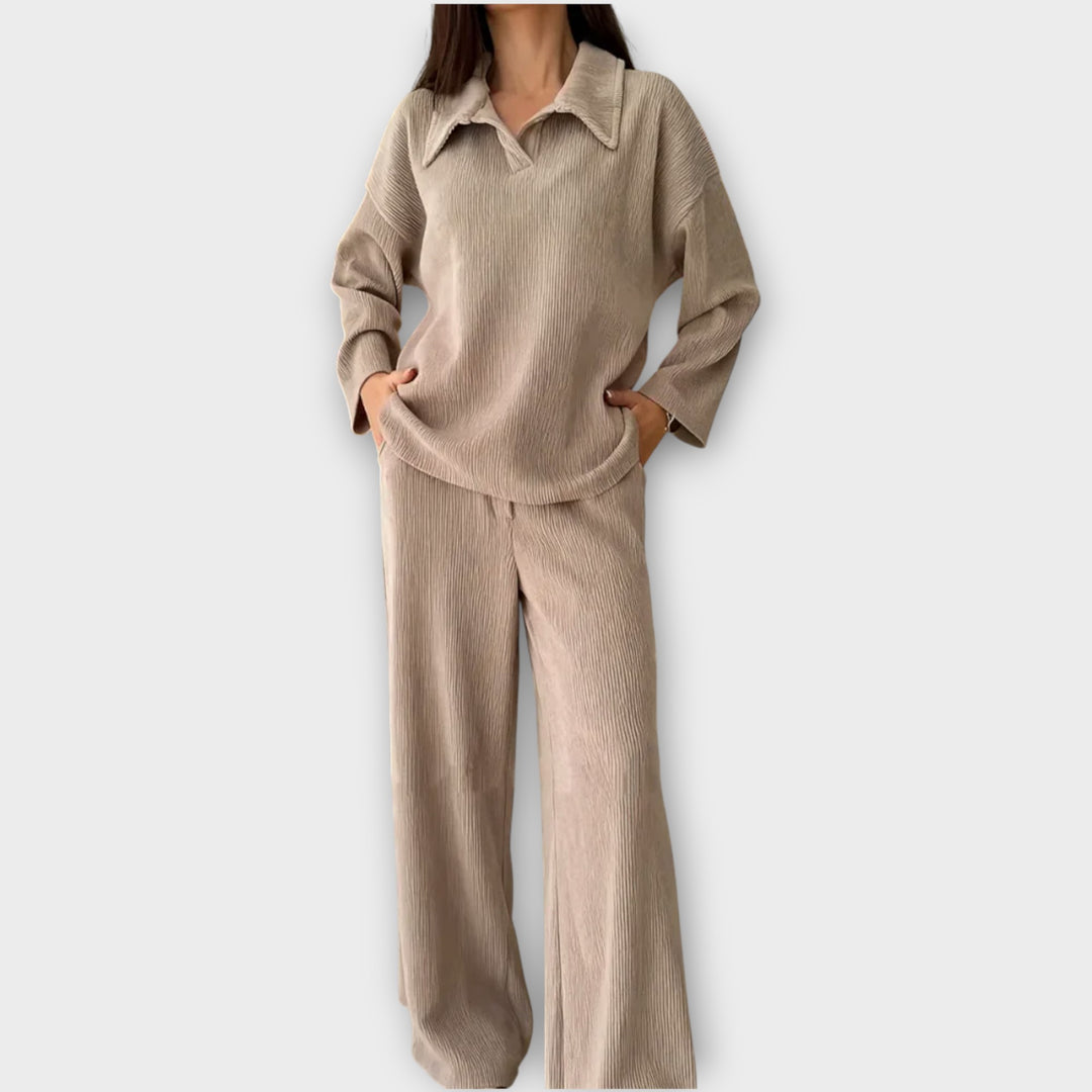 Relaxed Collared Knit Set