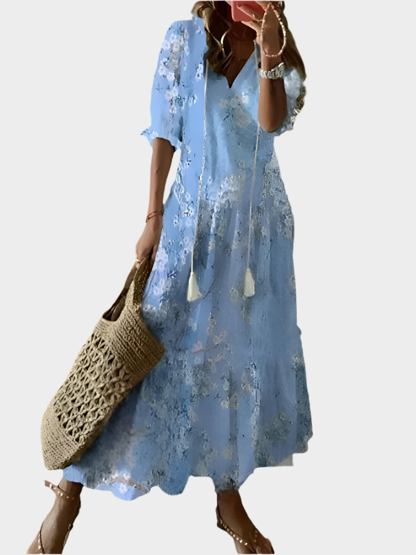 Vintage Dress with V-Neck