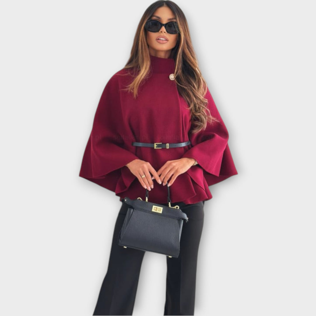 Elegant Belted Cape Jacket