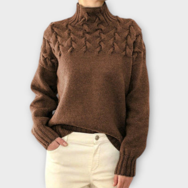 Eva - Women's Sweater with Knitting Detail