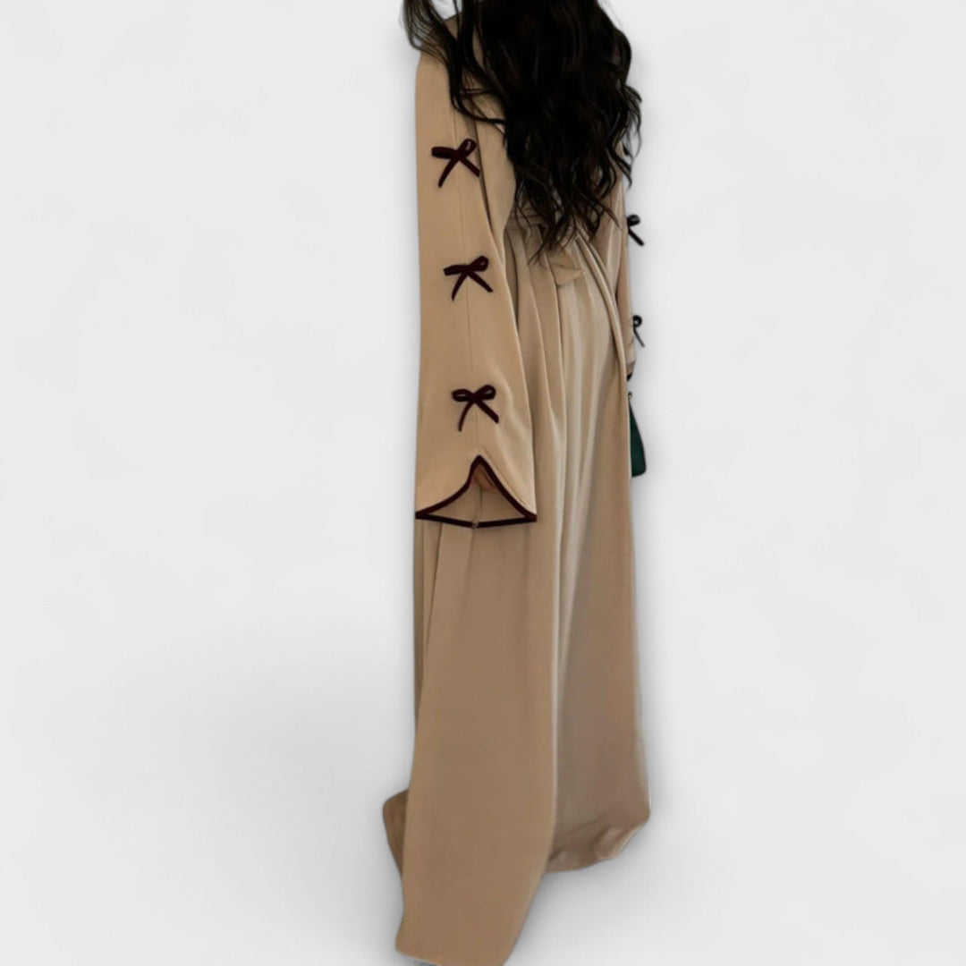 Stylish Cardigan and Dress Combined with Striped Decoration