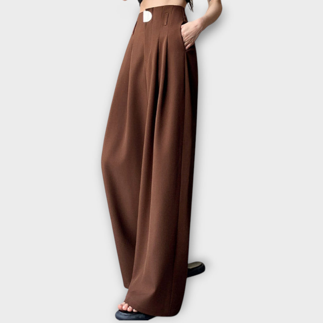 High-Waisted Wide-Leg Trousers