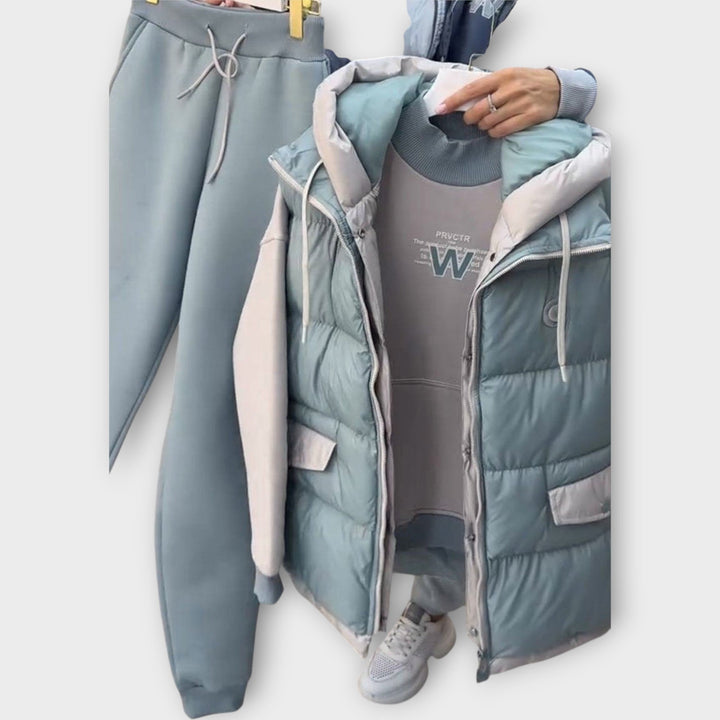 Cozy 3-Piece Winter Set – Turtleneck, Vest & Pants