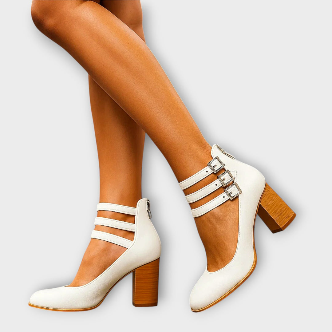 Vintage Block-Heel Mary Jane Pumps