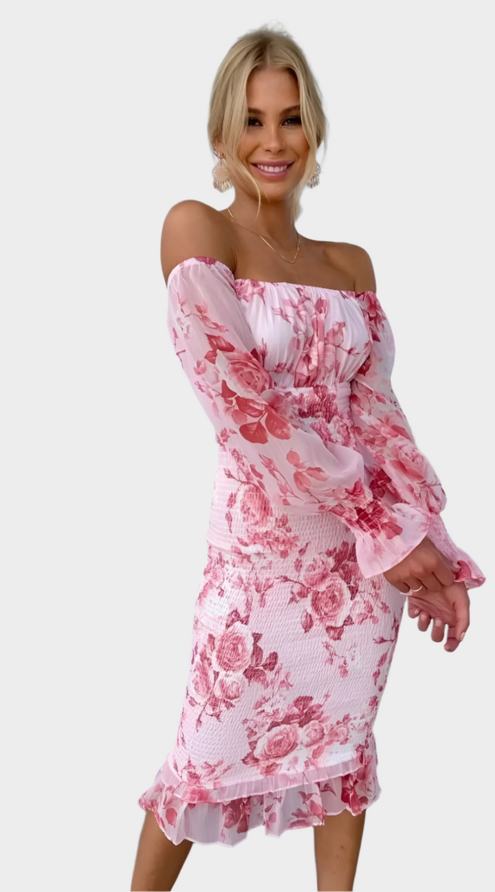 Sweet Floral Midi Dress