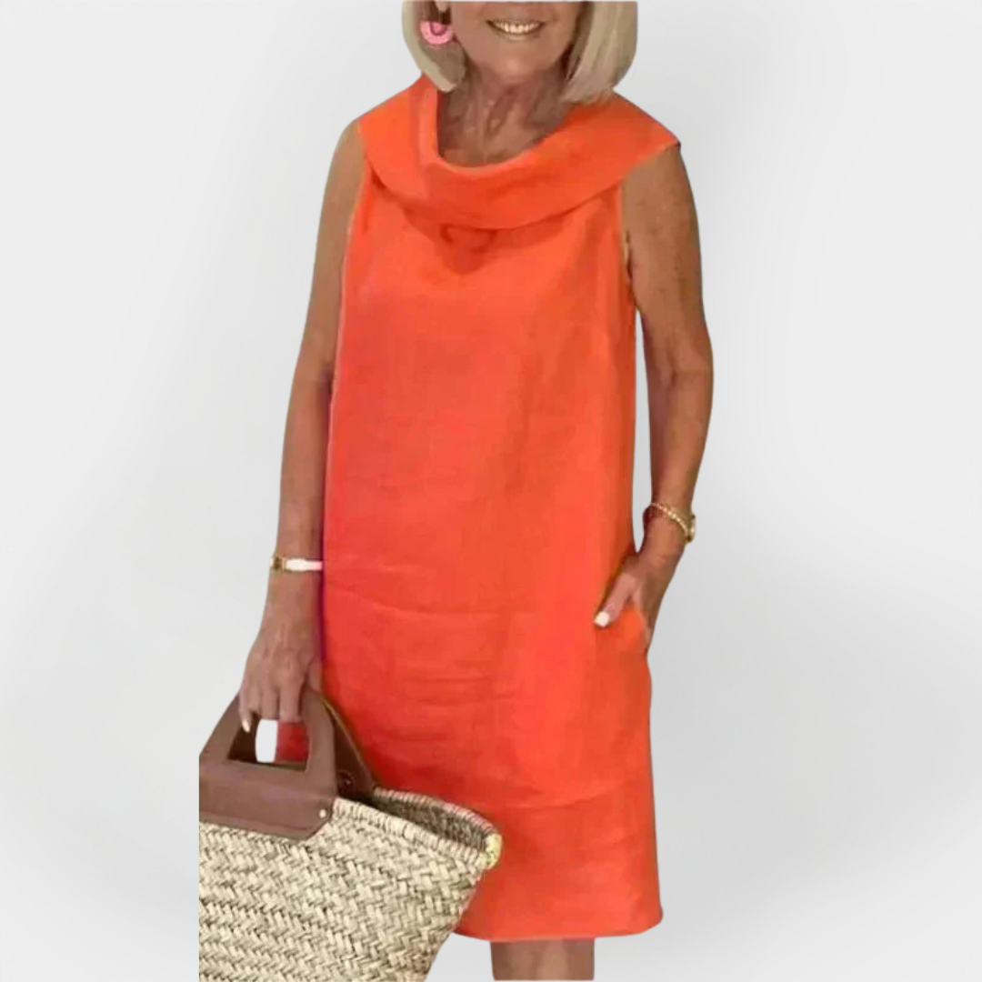 Dress with Wrap Collar